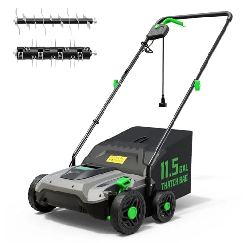 TIECTOWN 14-Inch Electric Dethatcher & Scarifier